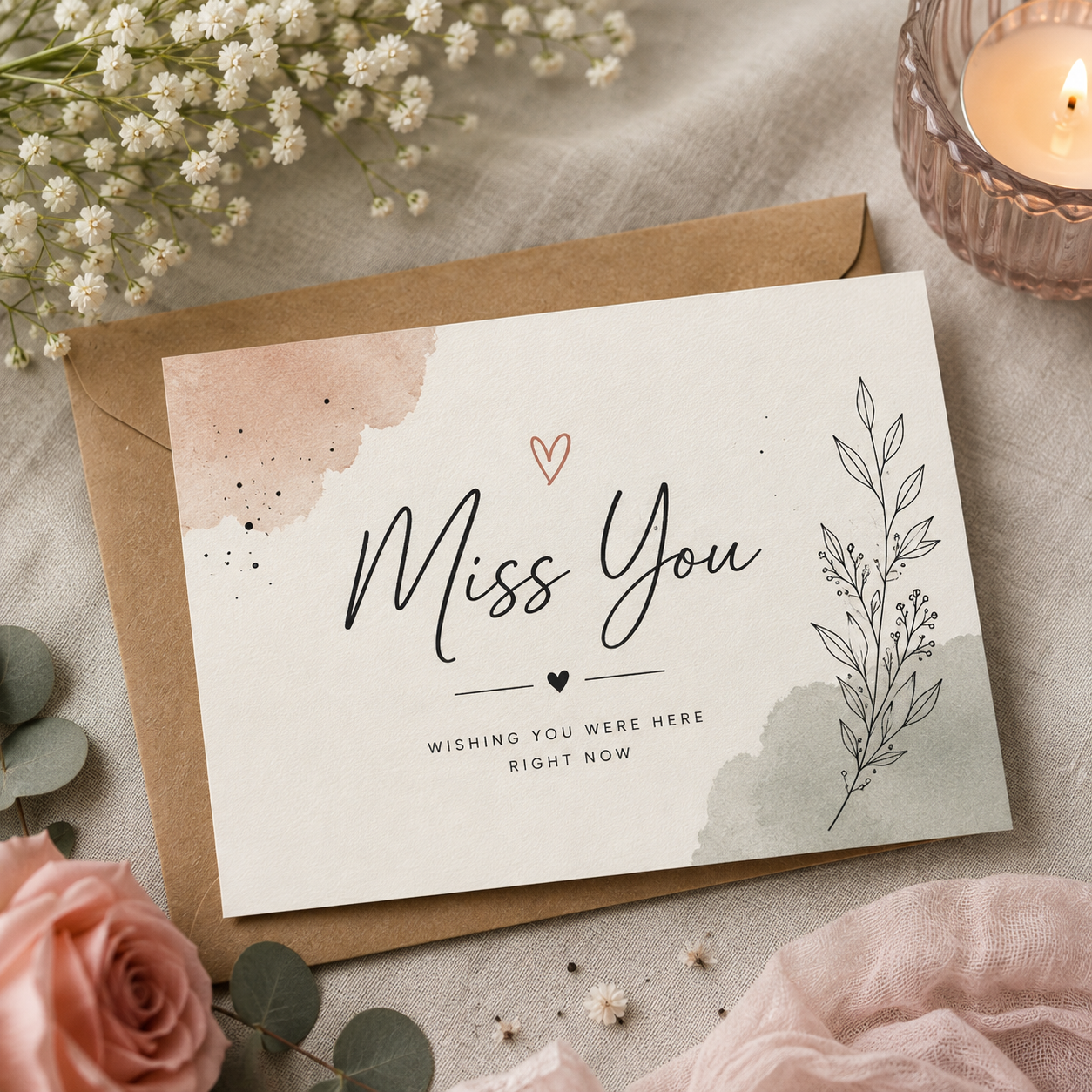 Miss you card