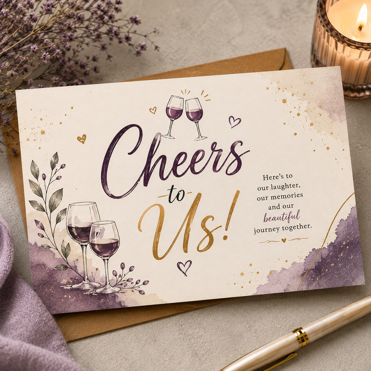 Cheers to us card